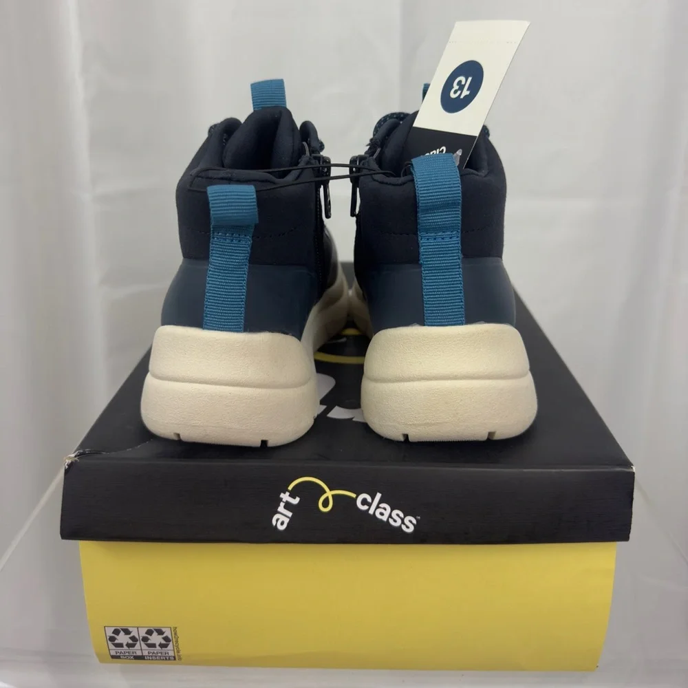 Unisex Kids Easy On & Off Navy & Blue High-Top Sneakers/Boots Little Kids 13 NWT